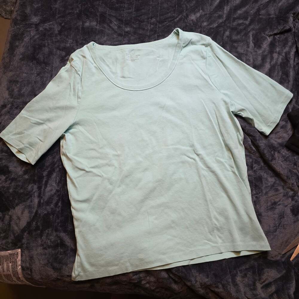 Time and Tru Women's Classic Mint Scoop Neck Tee XXXL (22)